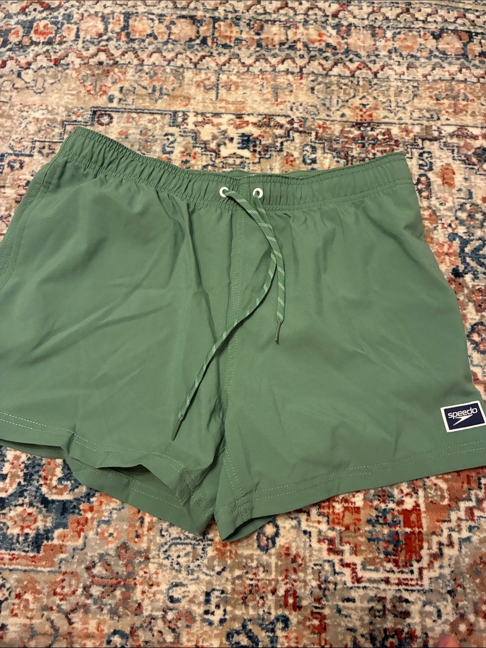 Speedo Green Drawstring Swim Trunks